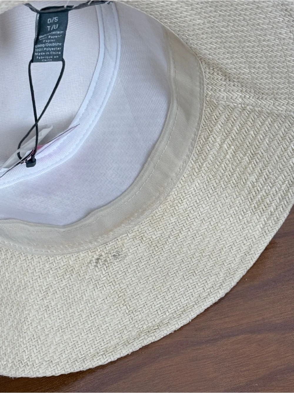 Vince Camuto Cream Straw Bucket Hat with Pineapple Accent OS NWT *Inside Spot